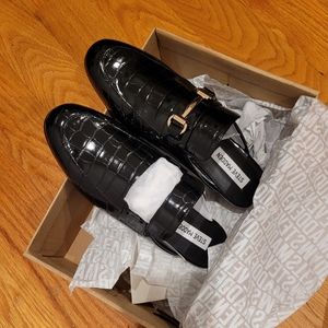 Black croc mule by Steve Madden Kandi Slip-On Mule